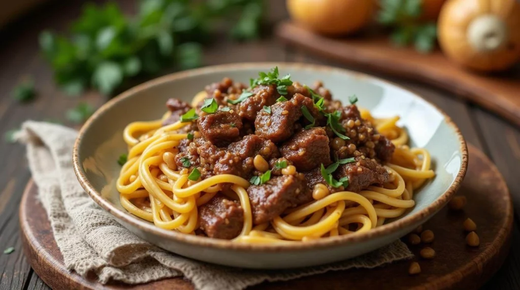 French Onion Beef and Noodles: A Hearty Comfort Meal in 30 Minutes 2 French Onion Beef and Noodles