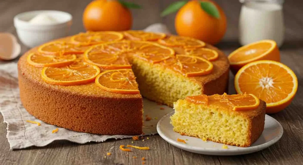 Delicious Orange Cake: How to Make a Light and Fluffy Citrus Dessert 3 Moist and fluffy orange cake topped with fresh orange slices and glaze